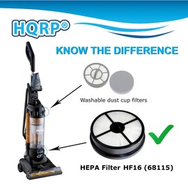 HQRP Hepa Filter 2-Pack compatible with Eureka HF-16 68115A 68115, Airspeed Zuum AS5204A, AS5200, AirExcel NLS 5403A, NLS 5400A, AS5210, 5400 Series Upright Vacuum Cleaner Exhaust Cartridge