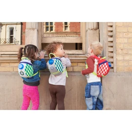 LittleLife Emergency Services Toddler Backpack with Safety Rein, White, Grey and Blue