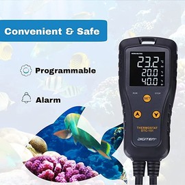 Digital Temperature Controller for Greenhouse, Aquarium, Incubator, Terrarium, Thermostat Sockets Support C/°F Heating and Cooling Mode 15A