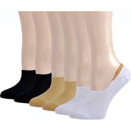 Jormatt 6 Pairs No Show Socks Women Non Slip Low Cut Short Socks with Grips Flat Boat Liner Socks, Women Shoe Size 8-11