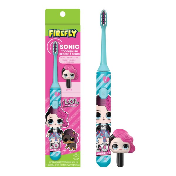 FIREFLY L.O.L. Surprise! Sonic Toothbrush with 3D Toothbrush Cover, Soft, Ages 3+
