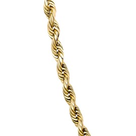 10K Gold 1.5MM, 2MM, 2.5MM, 3MM, 3.5MM, 4MM, 5MM, or 7MM Diamond Cut Rope Chain Necklace, Bracelet, Anklet Unisex Sizes 7"-30" - Yellow, White, or Rose (Yellow, 3MM, 8)