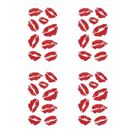 4Pcs Red Lip Stickers Waterproof Tattoo Decorative Stickers Makeup Red Lip Temporary Tattoos for Women Girls