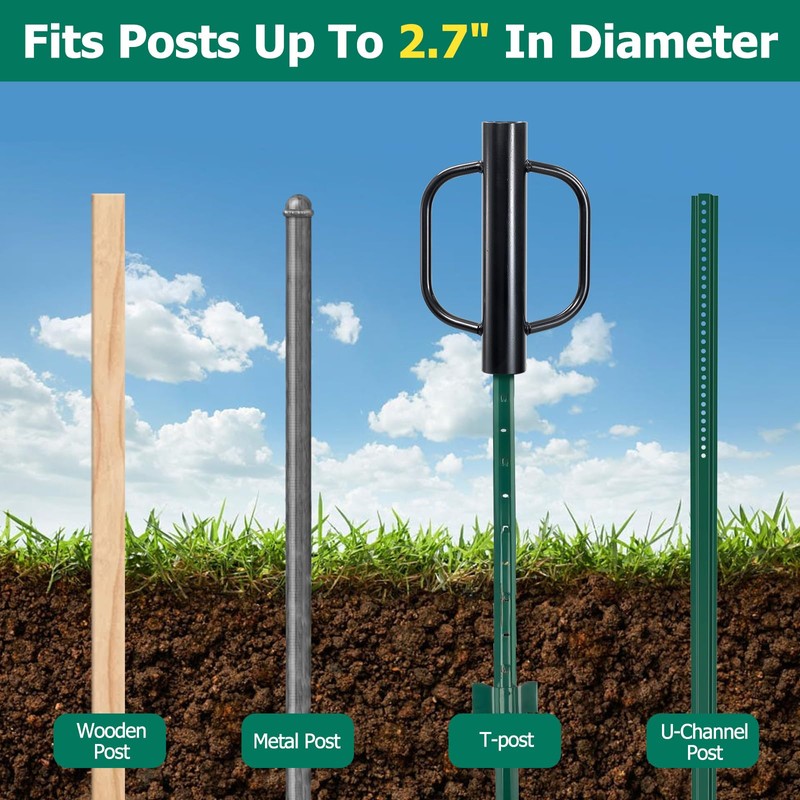 COCONUT T Post Driver, 12 LBS Fence Post Driver with