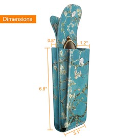 Fintie ダブルメガネケース カラビナフック付き ポータブル ビーガンレザー 眼鏡ケース 傷防止 サングラスポーチ, Z-Blossom, Large