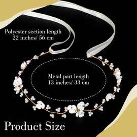 Flower Crown for Girls, Bridal Pearl Headband Women floral Crowns for Wedding and Birthday, Flower Girl Hair Accessory Headpiece for Party and First Communion