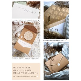 Joli Coon Announce Pregnancy - Wir haben Herzklopfen - Ein Herzchen klopft nun mehr - Engraved Wooden Disc with Envelope and Seal