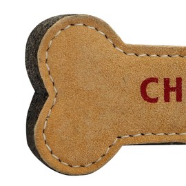 PAWPOURRI Natural Suede Leather Chew Toy for Adult Dogs, Puppies, | Tough, Durable, and Fun | Chewing Interactive Pet Toy (Bone Shape)