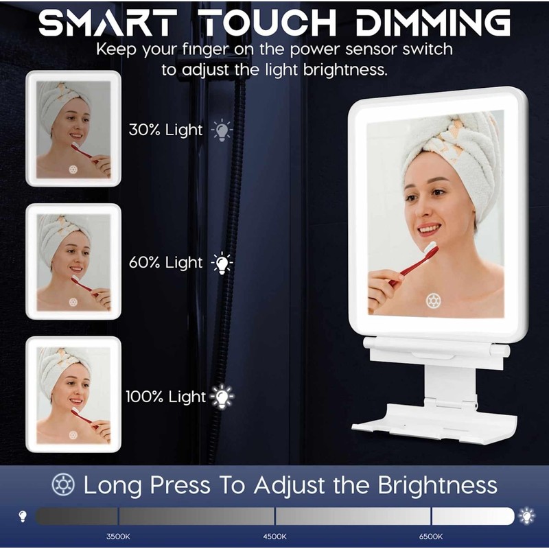 Beltruci Vanity Mirror with Lights | Fogless Shower Mirror |