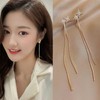 Zeshimb Long Wire Dangle Earrings Gold Tassel Chain Threader Earrings