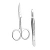 Outanaya 1Set Creative Eyebrow Scissor Tweezer Set Stainless Steel Brow