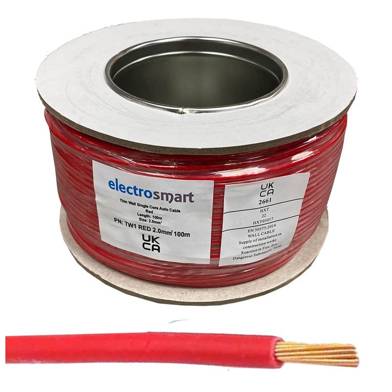 electrosmart 12V 24V 2mm² 25 Amps Single Core Copper Automotive