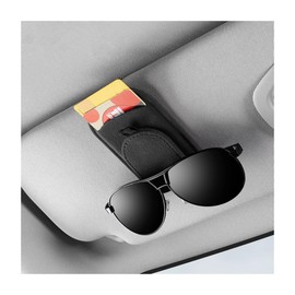 JNNJ Car Sunglasses Holder Clip, Sunglasses Storage Car Accessories Interior, Document Card Holder for Car Glasses Bills Credit Card Organiser (Black)