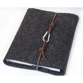 Calendar / Notebook Cover A5 Dark Grey Felt Cover Calendar Cover Leather Retro Vintage Gift School Education Study Casual Anthracite