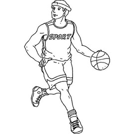 'Basketball Player' Rubber Stamp - Unmounted Design for Crafting & Scrapbooking, A7 (RS00006856)