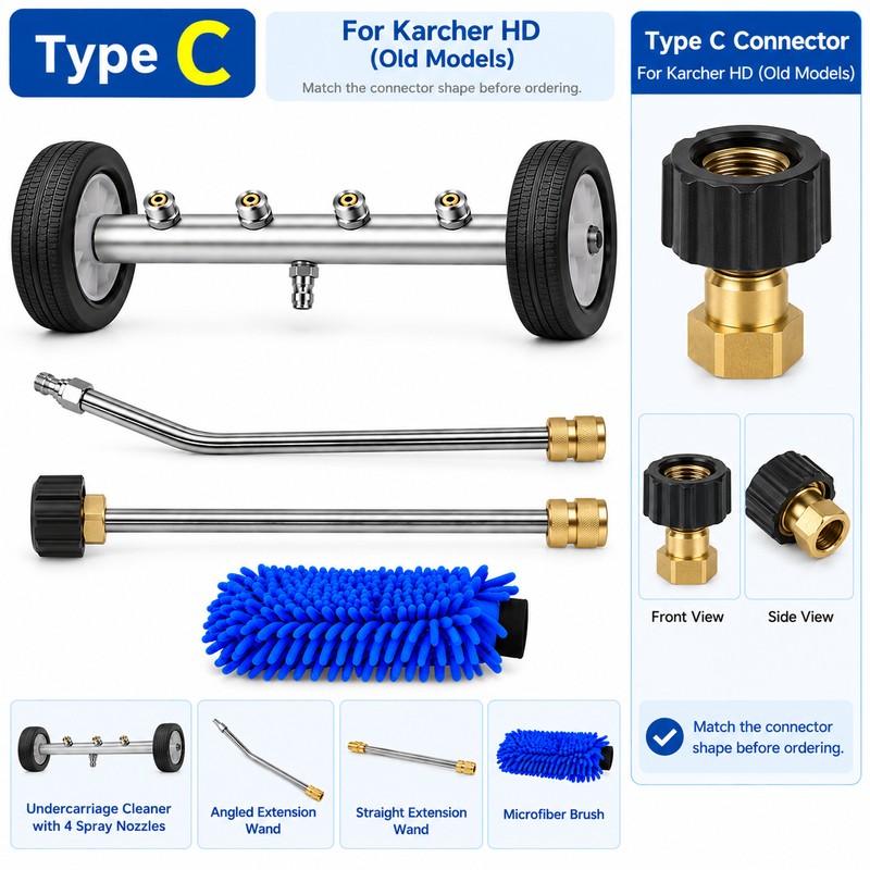2-in-1 Undercarriage Pressure Washer Kit with Extension Wands – 4000