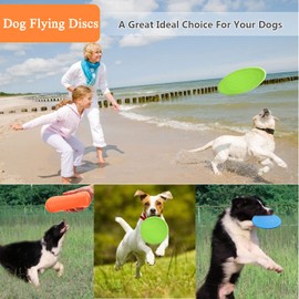 XIGOU Dog Flying Disc, 3 Pack Dog Flyer Toys, Soft Rubber Interactive Lightweight Flying Disc Dog Toy for Small Large Dogs - Floats in Water & Safe on Teeth, 7 inch.