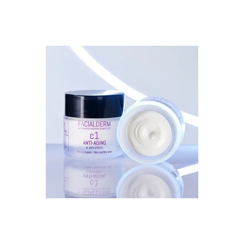 Facialderm Crema C1 Antiedad Antiestrés 50ml Para Piel Seca DíaNoche