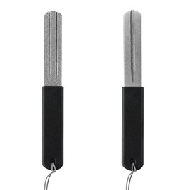 Pack of 2 Fish Hook Sharpener, Double-Sided Hook Sharpener, Fishing Hook Grinding Stone, with Handle and Hanging End, Sharpening Tool Accessories, Portable Grinding Tool, for Outdoor Fishing