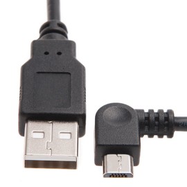 Rechtwinkliges Micro-USB-Kabel, 90 Grad abgewinkeltes Lade- und Datensynchronisierungskabel im Auto-Ladekabel, kompatibel mit TomTom START 50, 20, 25, 40, 35, 30, 60 GPS-Sat-Navigationssystem 1m