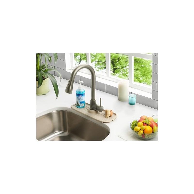 Clorox KeptClean Kitchen Faucet Splash Guard – Easy-to-Install, Water-Resistant Protection
