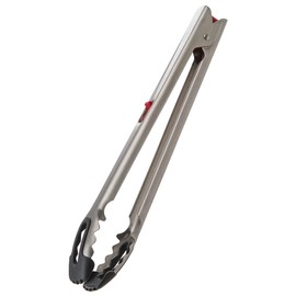 Prep Solutions 12 Inch Stainless Steel, One-Handed Locking Tongs