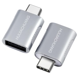 HUIJIACHUANG USB C to USB A OTG Adapter (2pcs Pack), USB C Male to USB 3.0 Female Adapter, High Speed Data Transfer, Fast Charging, Compatible with Macbook, Laptop, Pad, Phone and many Type C devices