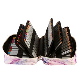 Lbxgap Portable Colored Pencil Case 360 Slots Pencil Case or 240 Gel Pen Case Large Capacity Pencil Organizer with Handle Strap Handy Colored Pencil Box for Artist