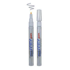 Uni-Ball Uni Paint PX-21 Oil-Based Paint Markers, Fine Line (1.2mm), Silver, 2 Count