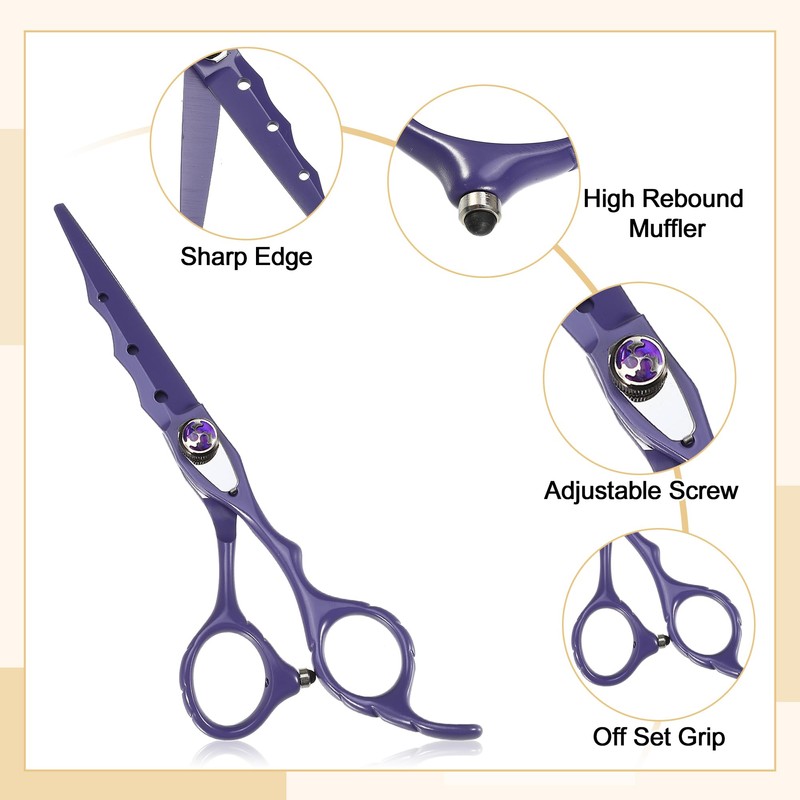 VOCOSTE Professional Hair Cutting Scissors Purple 0.91 x 0.67 Inches