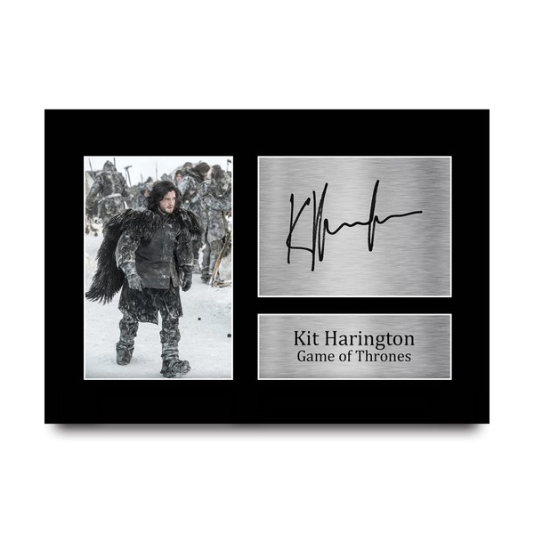 HWC Trading Kit Harington A4 Printed Autograph Jon Snow Game