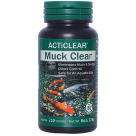 ActiClear Muck Clear – Natural Pond Sludge Treatment, 250 Tablets for Ponds, Fountains & Bird Baths, Beneficial Bacteria & Enzymes, Chemical-Free & Safe for Fish, Pets & Wildlife