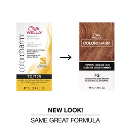 COLORCHARM Permanent Liquid Hair Color for Gray Coverage| 7G Sunlight Blonde Brown| 1.4 Fl Oz