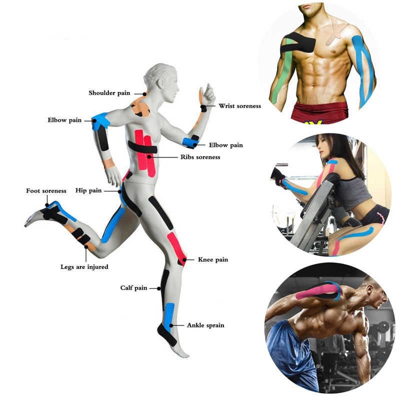 2 Rolls Taping Tape Kinesiology Tape Muscles Joint Support Stretchable