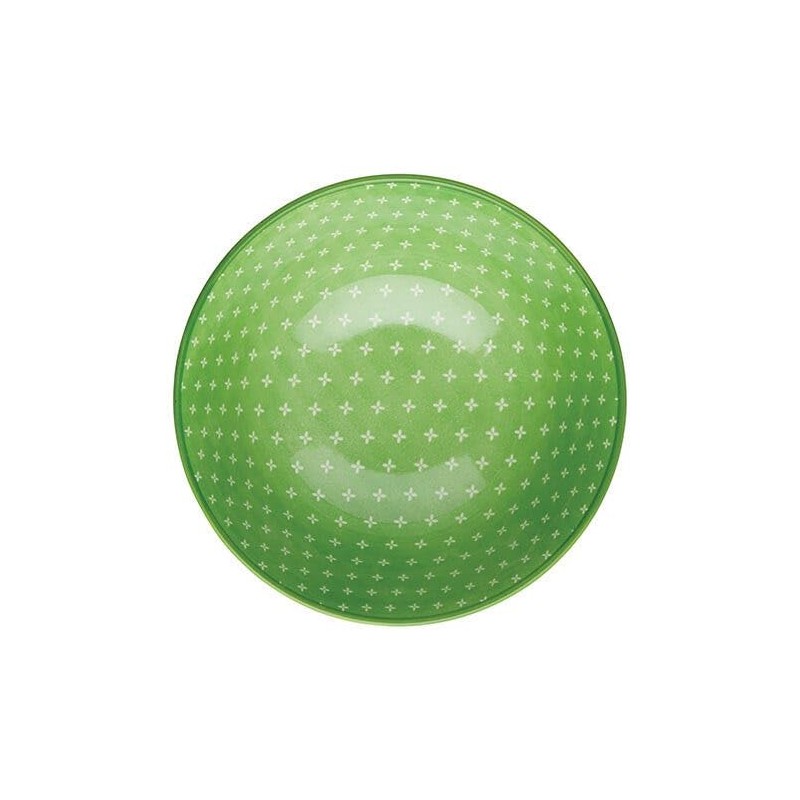 Mikasa Does it All Geometric Green Ceramic Bowl, 15.7 cm