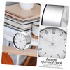 OHPHCALL Silent Round Alarm Clock Metal Digital Clock for Bedroom