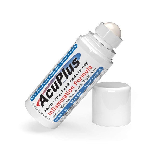 AcuPlus Roll-on Pain-Relieving Formula 3 FL OZ, Topical Pain Reliever for Muscles and Joints from Arthritis, Backache, Strains, Bruises, & Sprains (1 Pack)