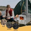 NAIZEA Folding Hot Tent Stove with 7 Section Chimney Pipes