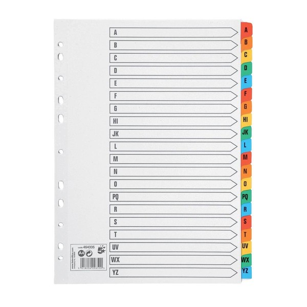 5 Star Office Index 150gsm Card with Coloured Mylar Tabs