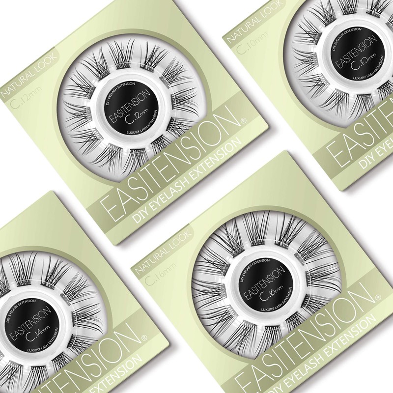 DIY Eyelash Extension, Glue Bonded Band Individual Lash 12 Clusters