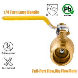 WHK 10 Pack 1/2" Press Propress Ball Valve Pro Press Ball Valve Fittings to Press into 1/2" Copper（Lead-Free,Pro Press Brass Ball Valve 1/2,10PCS)