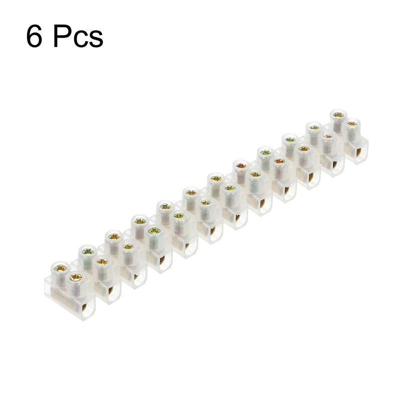 sourcing map Terminal Block 12 Positions 380V 5A Dual Row