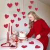 80PCS Heart Cutouts, Valentines Day Decorations Red Glitter Paper Hearts