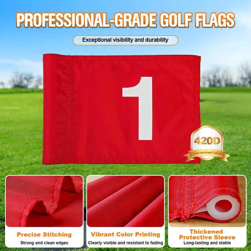 GODCTSUP Golf Flagstick with Hole Cup Set, 3 Feet Portable