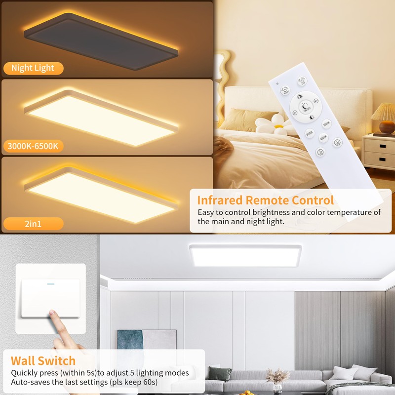 MOONSEA 23 Inch LED Flat Panel Light with Remote Control