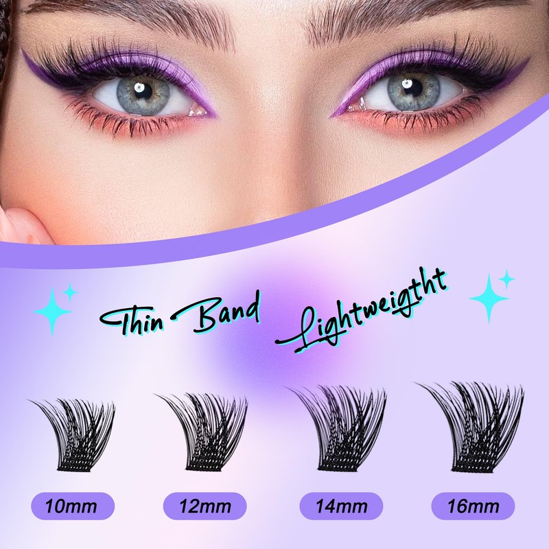 PURELEOR Cluster Lashes Kit Including Bond and Seal Remover DIY