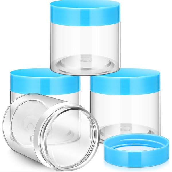Patelai 4 Pieces Round Wide-mouth Leak Proof Plastic Container Jars