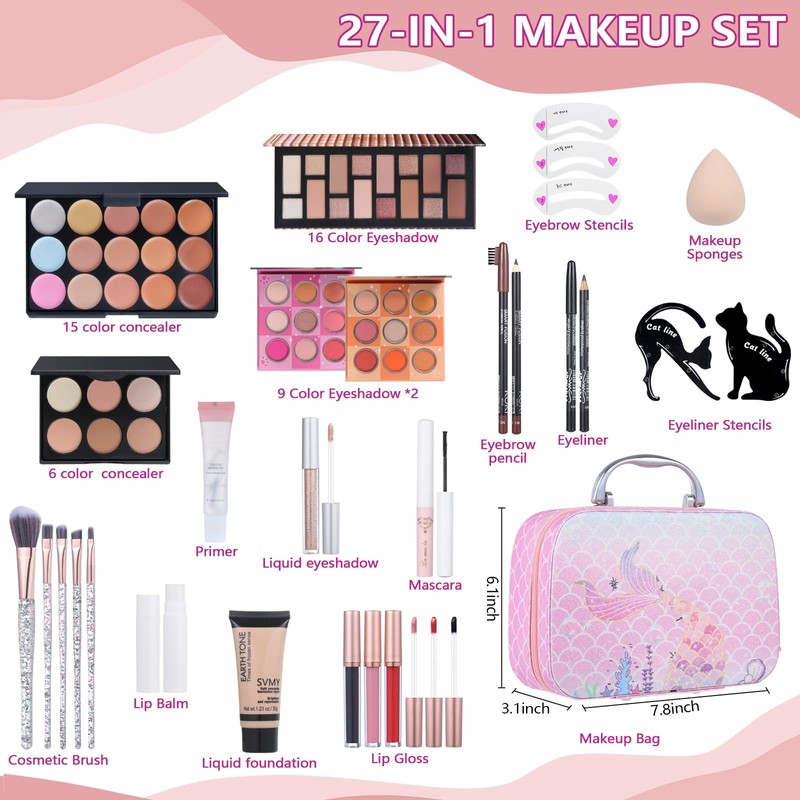 Travel Makeup Kit, Makeup Set For Teen Girls, Make up