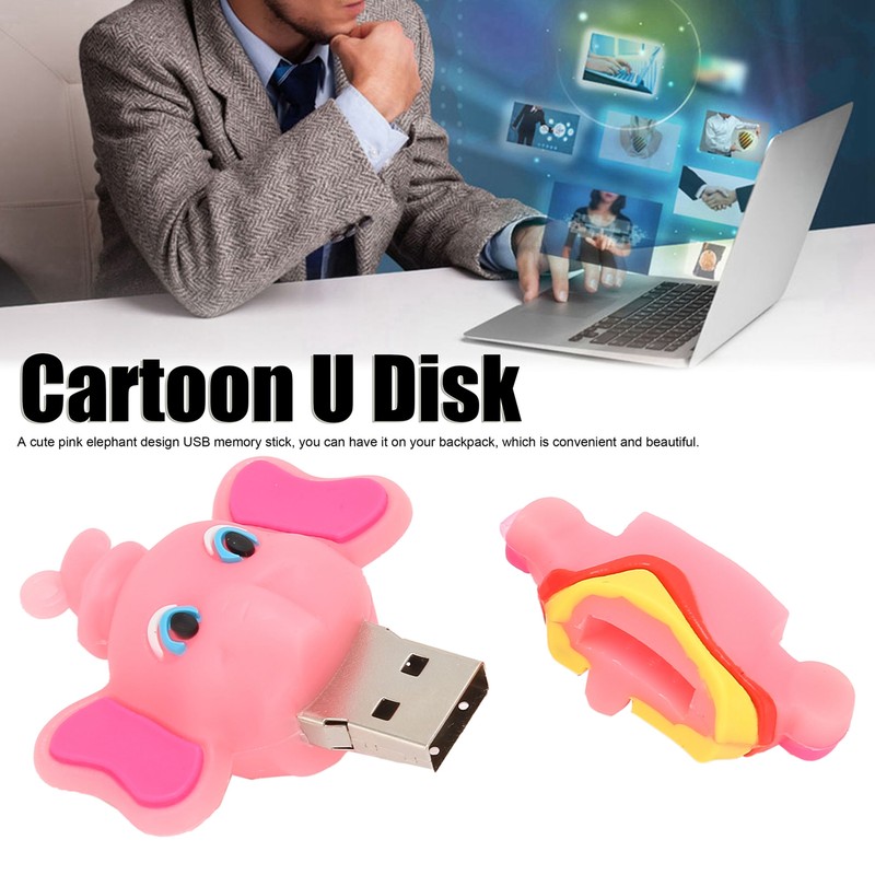 Cartoon U Disk Compatible Optional Memory Cute Elephant Memory Stick