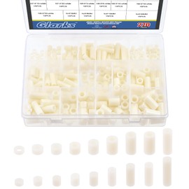 Glarks 270 Pcs Round Nylon Spacer Assortment Kit for M3 M4 M5 M6 Screws Electrical Screw Spacer Switch Socket